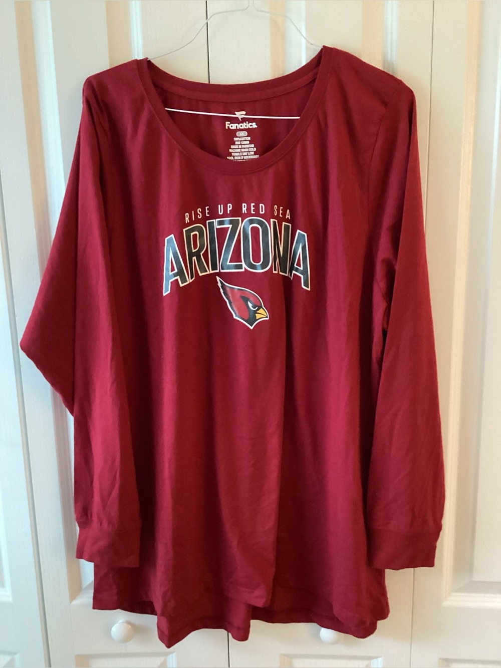 Fanatics Arizona Cardinals Womens Scoop Neck LS Tee Size 4X - NWOT